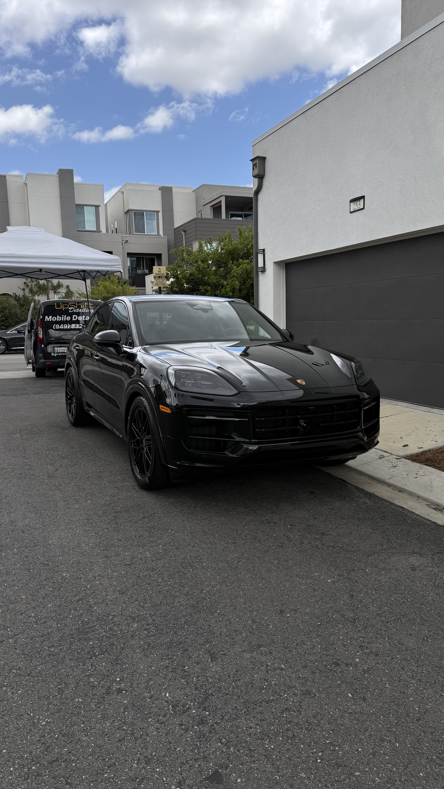 Black Porsche Cayenne GTS after ceramic coating